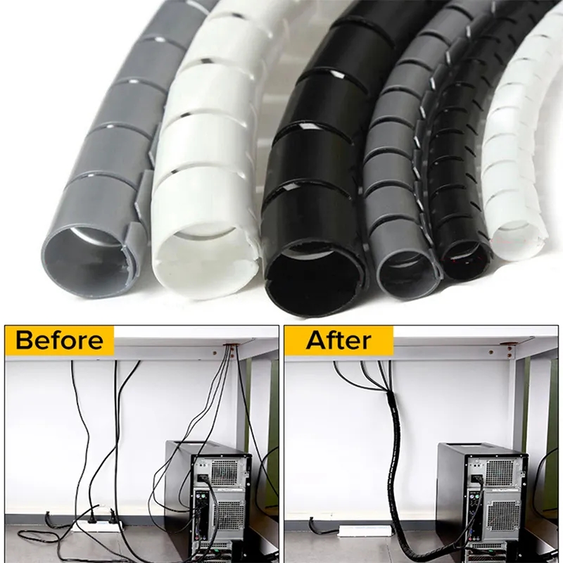 Plastic Pipe Clip - 1/2 متر مرنة دوامة منظم الكابلات