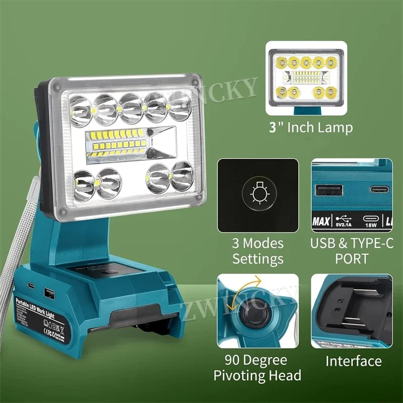 مصباح عمل لاسلكي LED مناسب لأد - مراجعة Black+Decker Tool Cordless وسعره